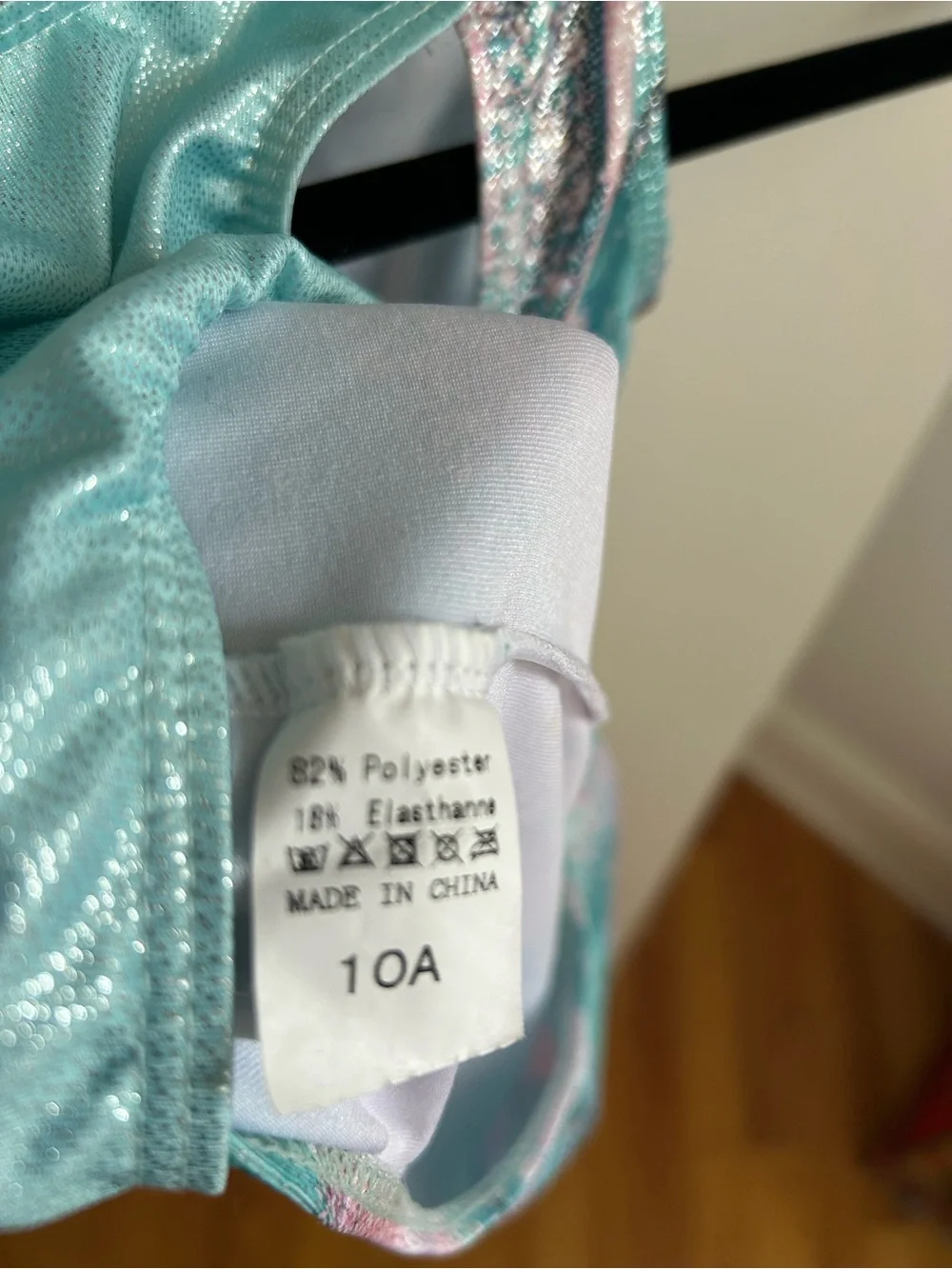 Set of 2 - Girls' Marble-Print Dance Gymnastics Leotards - Turquoise & Purple